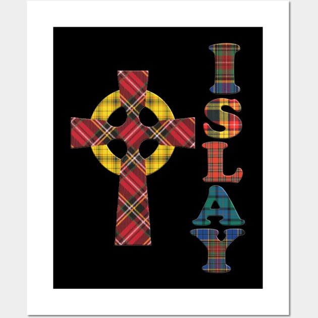 Tartan Islay and Celtic Christian Cross Wall Art by Alex Bleakley